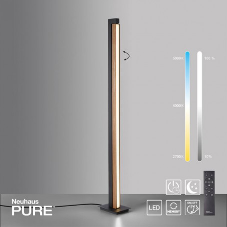 Lampadaire LED Pure-Lines rotatif à télécommande - Paul Neuhaus