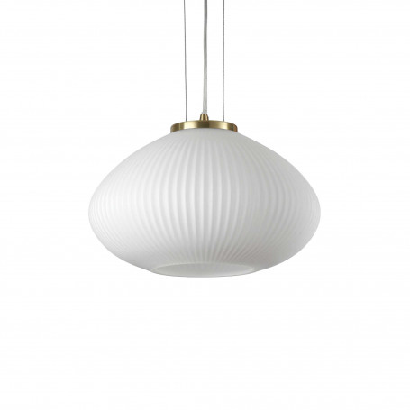 Suspension Plisse 35 cm en verre strié - Ideal Lux