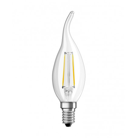 Ampoule LED à filament 2.5W Flamme Coup de vent Claire E14 OSRAM