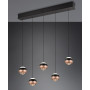 Suspension LED Orbit 5 lampes linéaire - Trio Lighting