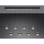 Suspension LED Orbit 8 lampes linéaire - Trio Lighting