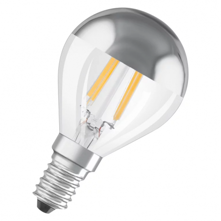 Ampoule LED Sphérique E14 Calotte argent 4W - Osram