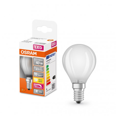Ampoule LED Sphérique 4.8 W Dimmable Dépolie E14 - Osram