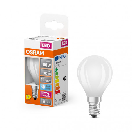 Ampoule LED Sphérique 5.5 W Dimmable Dépolie E14 - Osram