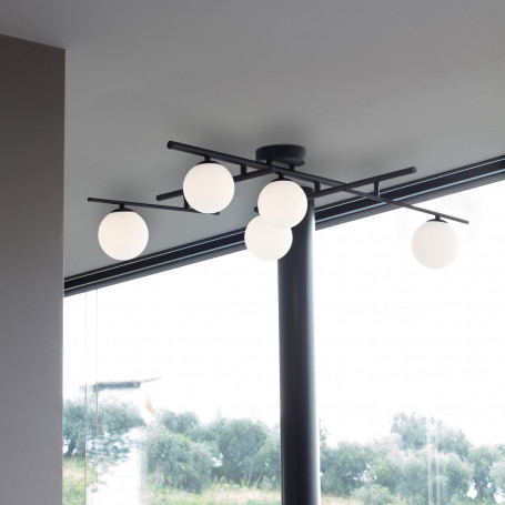 Plafonnier Atlas 5 lampes Verre - Ideal Lux