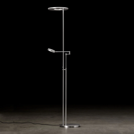 Lampadaire à liseuse LED Nova-Plano Aluminium - Holtkötter