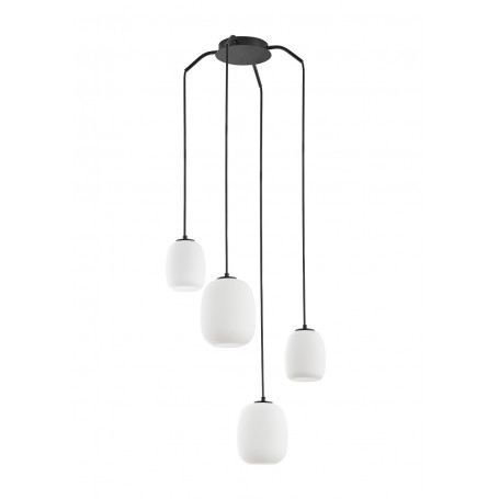 Suspension Jap 4 lampes verre opalin - M.D.C.