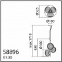 Suspension Ciao 3 lampes Verre opalin - M.D.C.