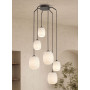 Suspension Jap 6 lampes verre opalin - M.D.C.