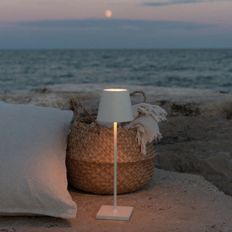 Zafferano, Poldina Pro, Rechargeable and Wireless Table Lamp with Touch Control, Can Also Be Used as Outdoor Light, Dimmer 2200-3000K, Height 38 cm, Corten Colour