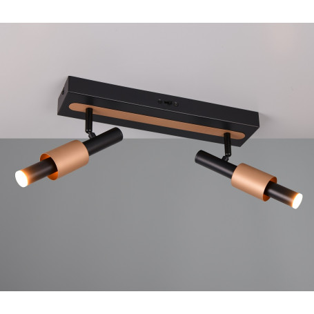 Trio Leuchten 802400204 Barra A Soffitto Marley Con 2 Faretti Orientabili - Ottone Anticato - 30 Cm
