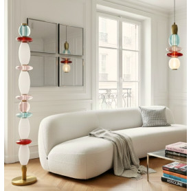 Lampadaire en verre coloré Léonor - Elements Lighting