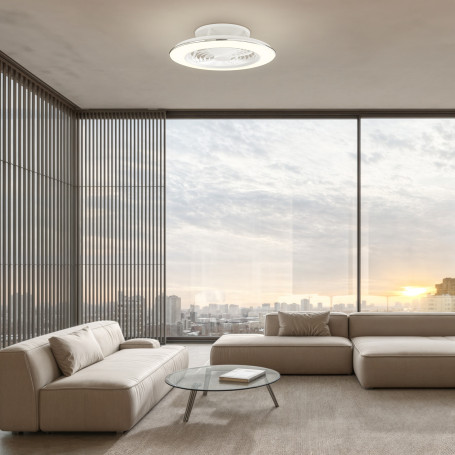 Ventilateur à éclairage LED Alisio Blanc/Chrome Mantra