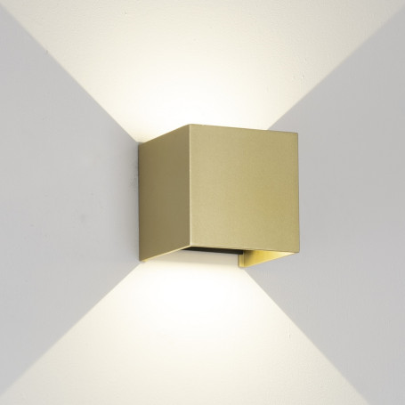 Applique d'extérieur cubique LED Davos Doré - Mantra