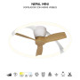 Ventilateur de plafond à LED Nepal Mini Effet bois - Mantra