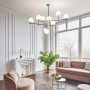 Lustre Gourmet 9 globes opalin - Ideal Lux