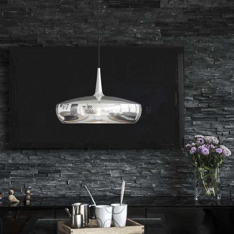 Abat-jour de table//suspension en velours /écras/é violet moderne 12avec int/érieur argent/é brillant par Happy Homewares