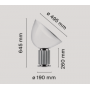 Lampe LED Taccia Noir Diffuseur verre - Flos