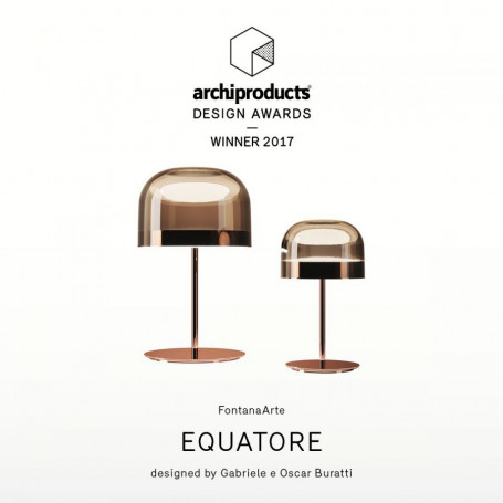 Lampe à poser, Equatore , cuivre, LED, Ø35,8cm, H60cm - Fontana Arte -  Luminaires Nedgis