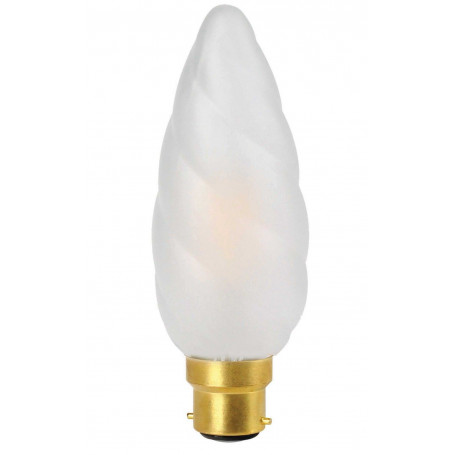 Ampoule LED Flamme torsadée F15 Satinée 4W B22 - Girard Sudron
