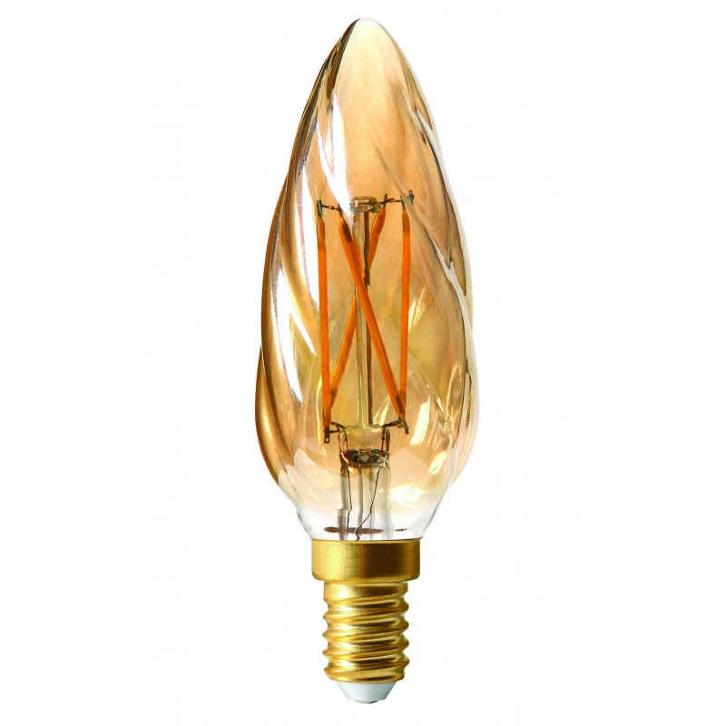 Ampoule LED Flamme torsadée Ambrée 4W Dimmable E14 Girard Sudron Comptoir des Lustres