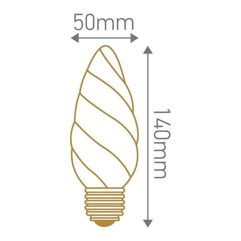 Ampoule LED Flamme torsadée F15 Satinée 4W E27 Girard Sudron