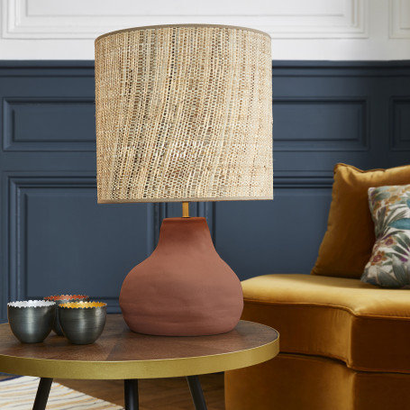 Lampe Portinatx M Terracotta Raphia - Market Set