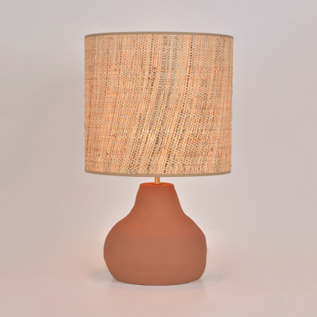 Lampe De Chevet ETHNIKA Corep – Métal Et Tissu – Hauteur 39 Cm – Couleur Terracotta, Crème Ou Noir Mat – Douille E14 - 4