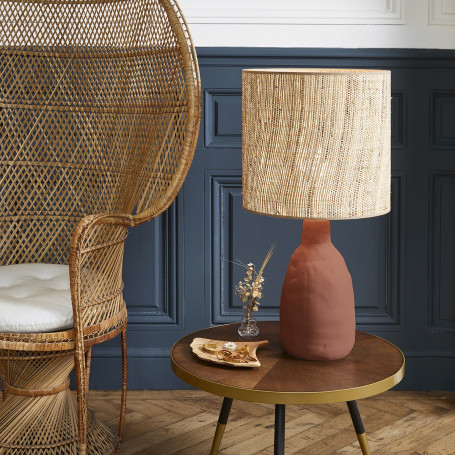 Lampe Portinatx L Terracotta Raphia - Market Set