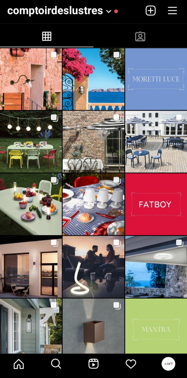 Compte Instagram Comptoir des Lustres